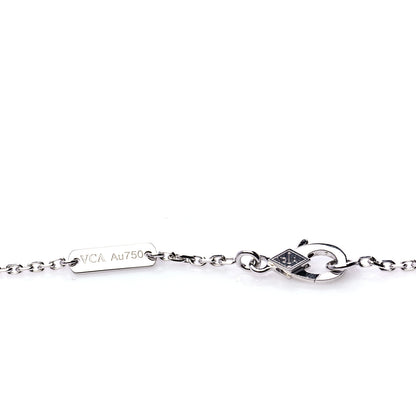 Van Cleef & Arpels 18K White Gold Chalcedony Vintage Alhambra Pendant Necklace 5 of 7
