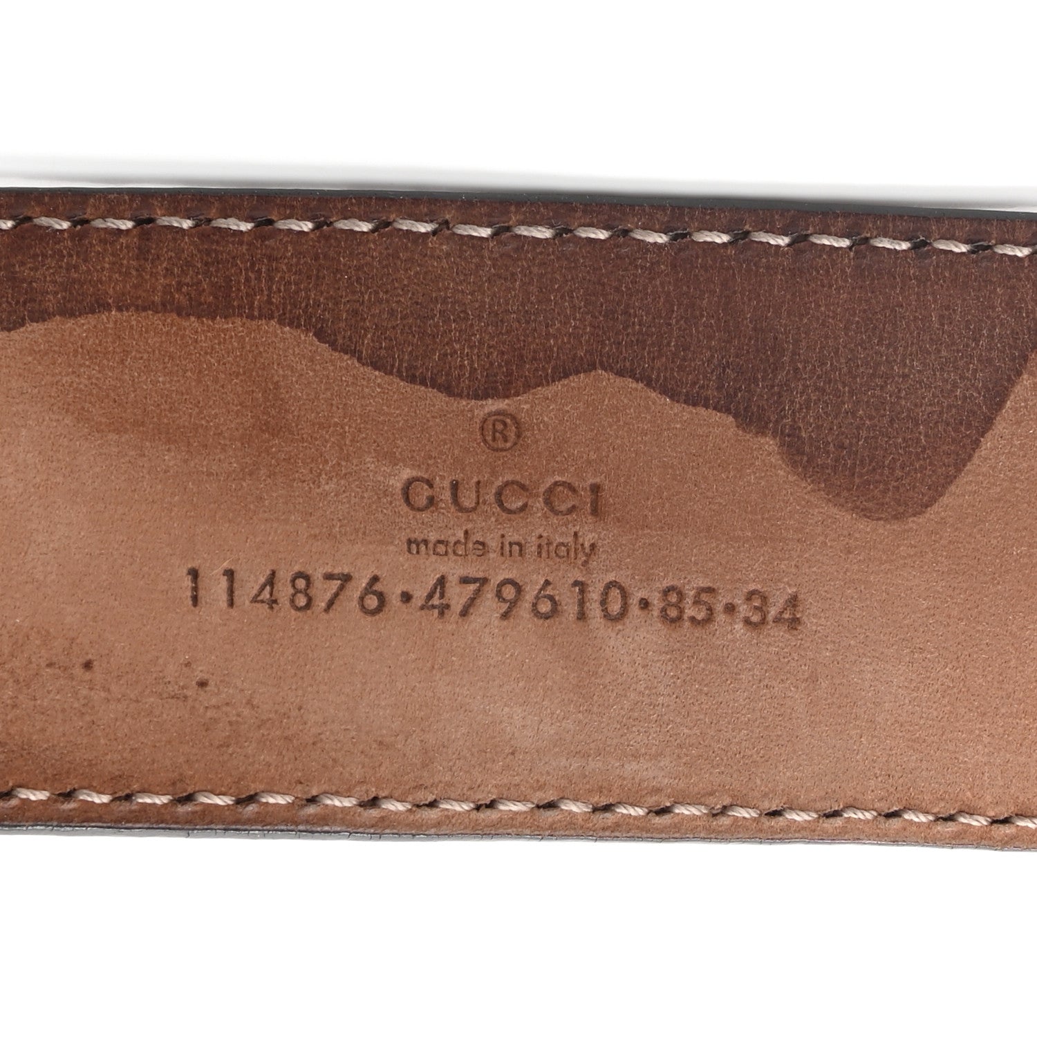 Gucci Guccissima Interlocking G Belt 85 34 Winter Rose 3 of 5