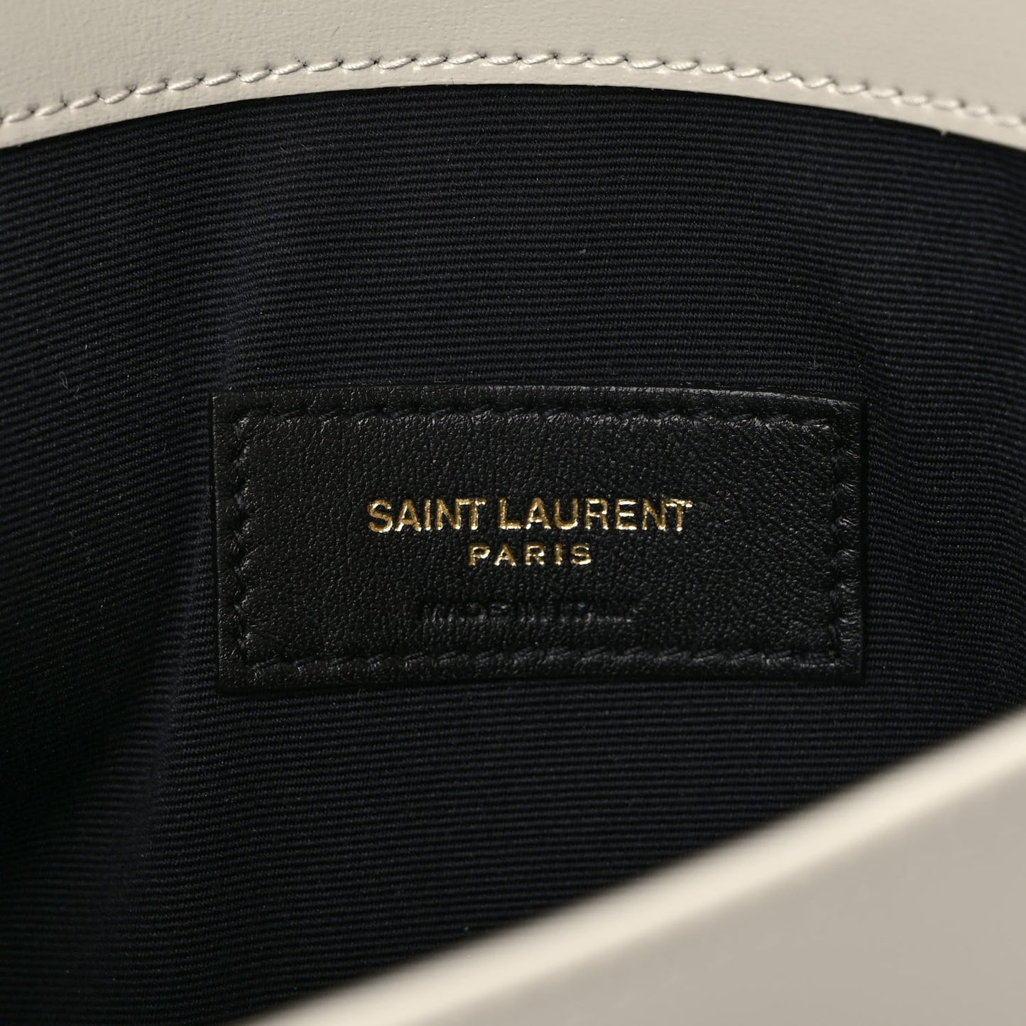 Smooth Shiny Calfskin Uptown Pouch Crema Soft
