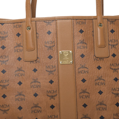 MCM Visetos Medium Liz Reversible Shopper Tote Cognac 10 of 16
