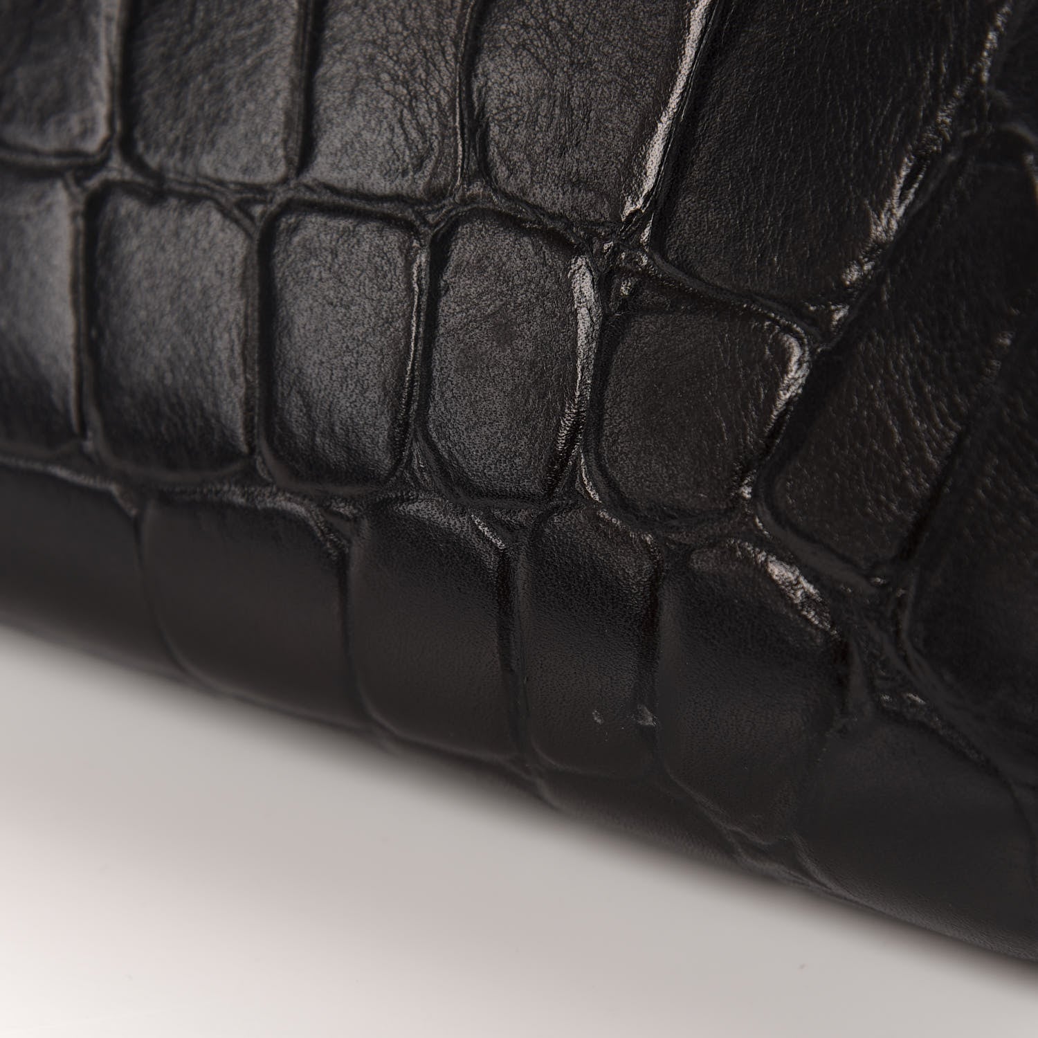 Mulberry Crocodile Embossed Calfskin Frame Clutch Black 10 of 13