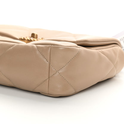Chanel Lambskin Quilted Medium Chanel 19 Flap Dark Beige 10 of 11