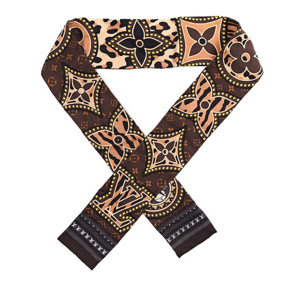 Louis Vuitton Silk Monogram LV World Bandeau Brown 1 of 5