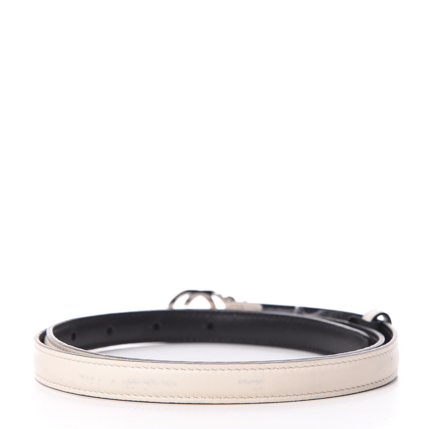 Gucci Moon Calfskin Nickel Interlocking G 20mm Belt 85 34 Mystic White 3 of 7