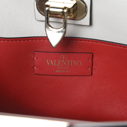 Valentino Garavani Calfskin Python Embossed Rockstud Chain Clutch Roccia 5 of 10