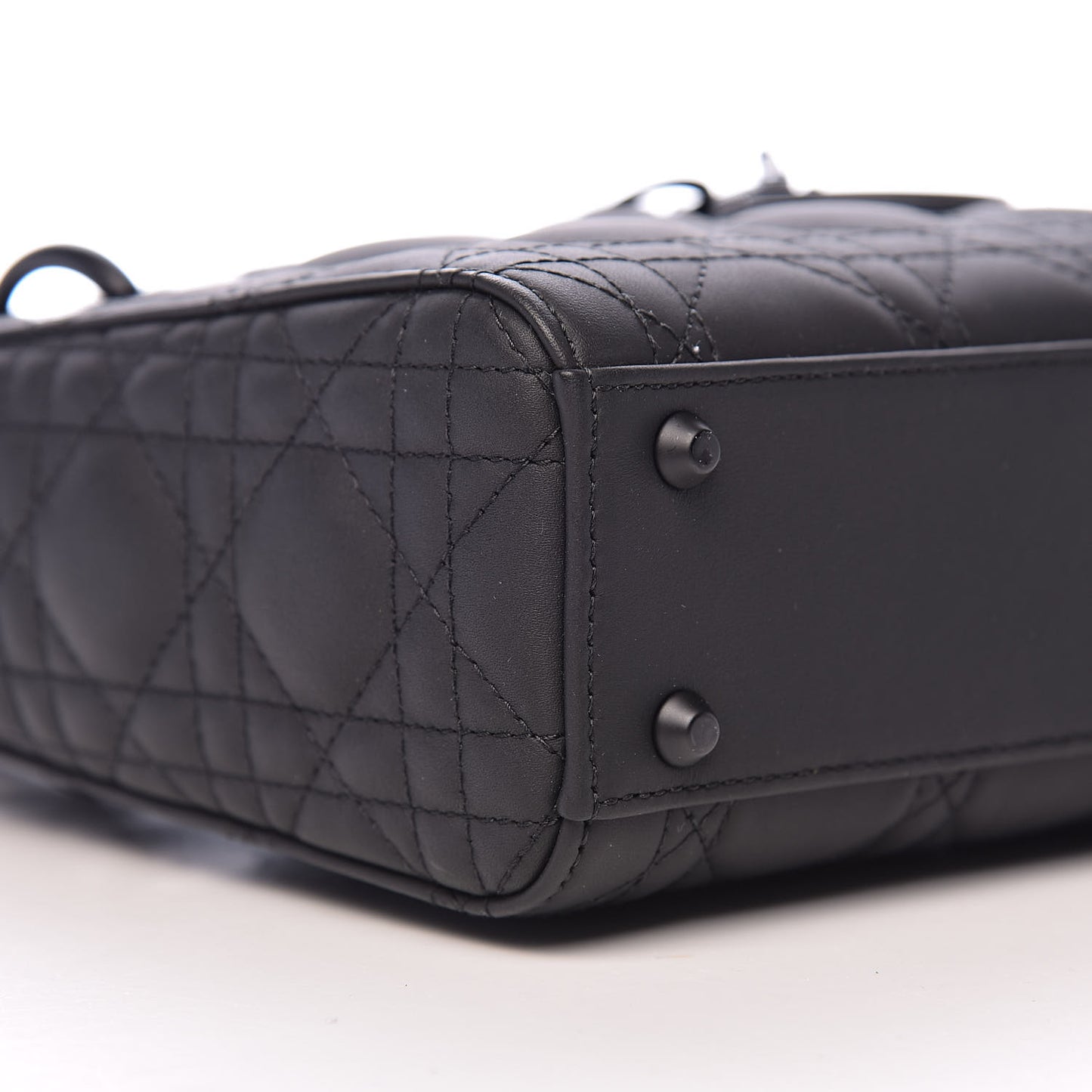 Ultra Matte Calfskin Cannage Mini Lady Dior Black