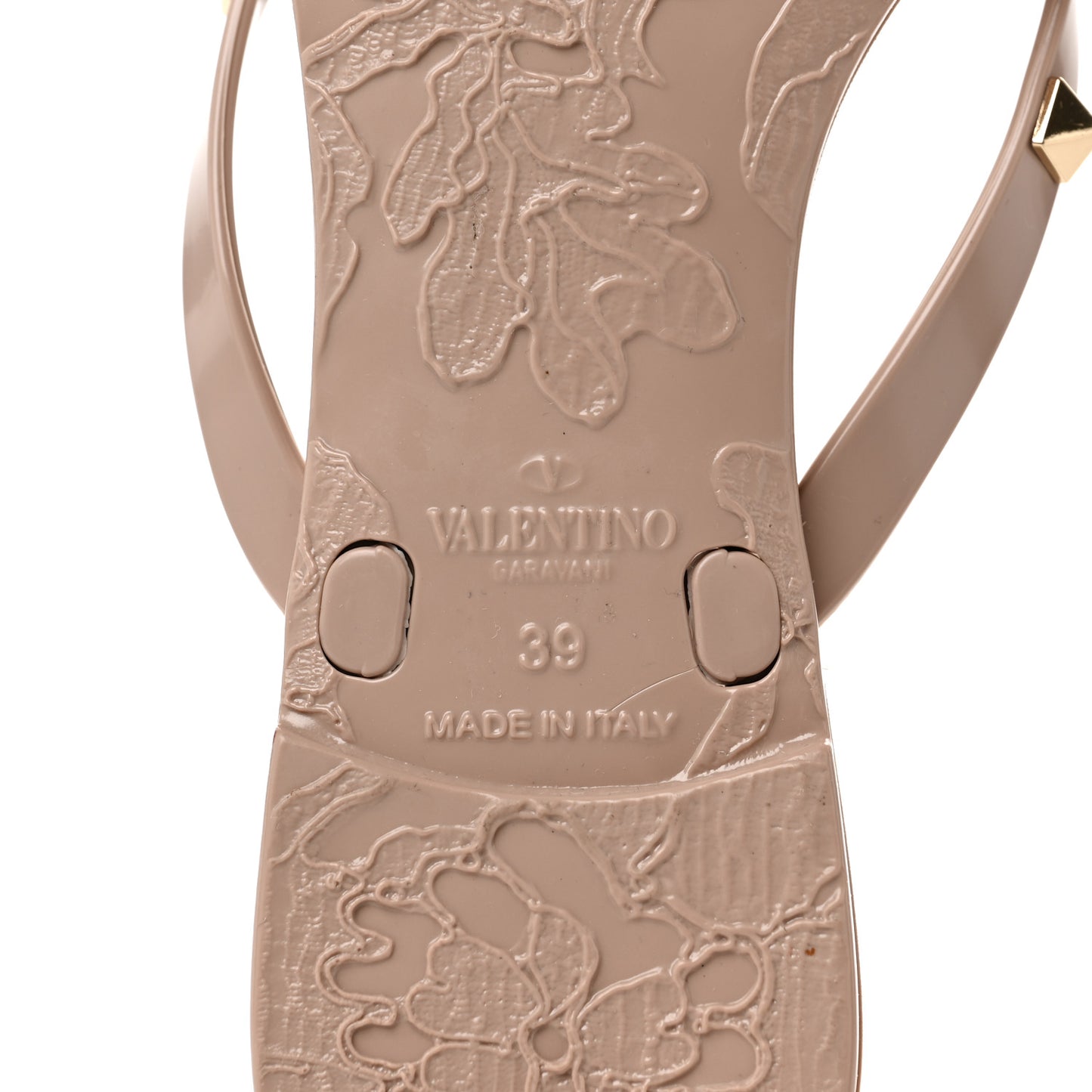 PVC Jelly Rockstud Bow Thong Sandals 39 Poudre