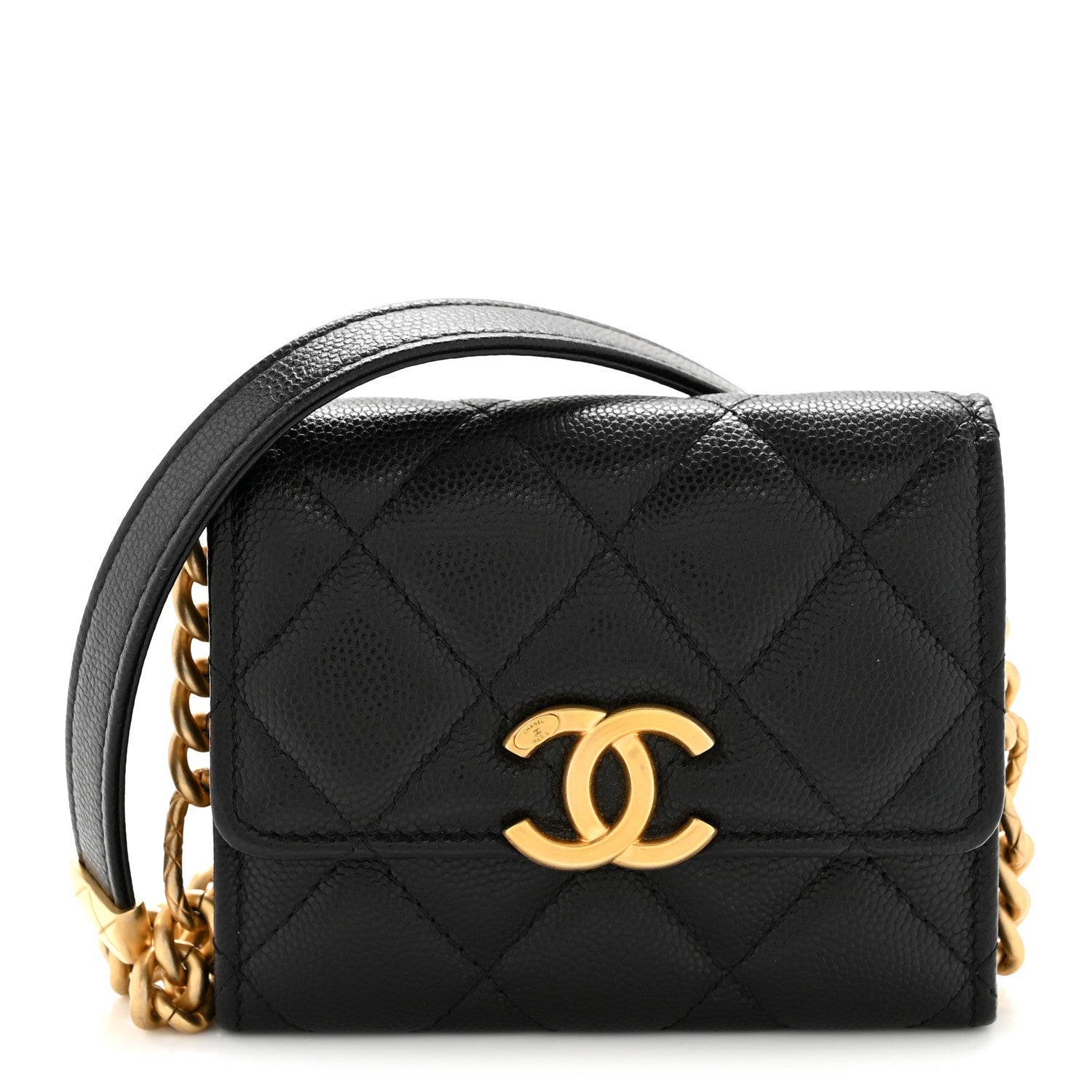 Chanel Caviar Quilted Bracelet On Chain Clutch Black 1 of 11