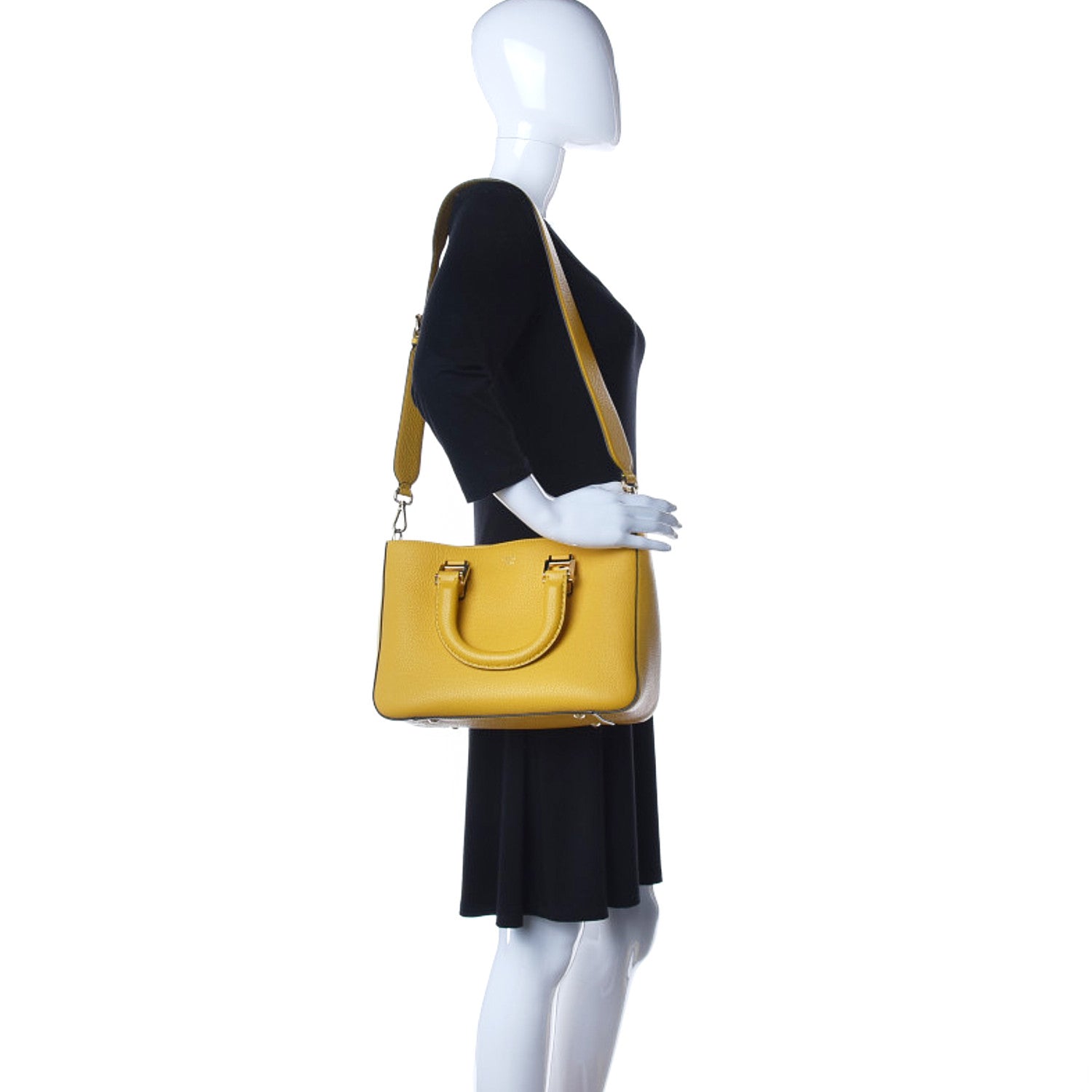 Fendi Cuoio Romano Selleria Small FF Tote Sunflower 2 of 9