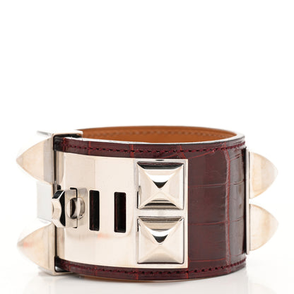 Hermes Shiny Alligator Collier De Chien CDC Bracelet S Bourgogne 3 of 6