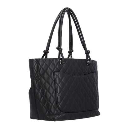 Chanel Calfskin Quilted Large Cambon Tote Black White 3 of 10