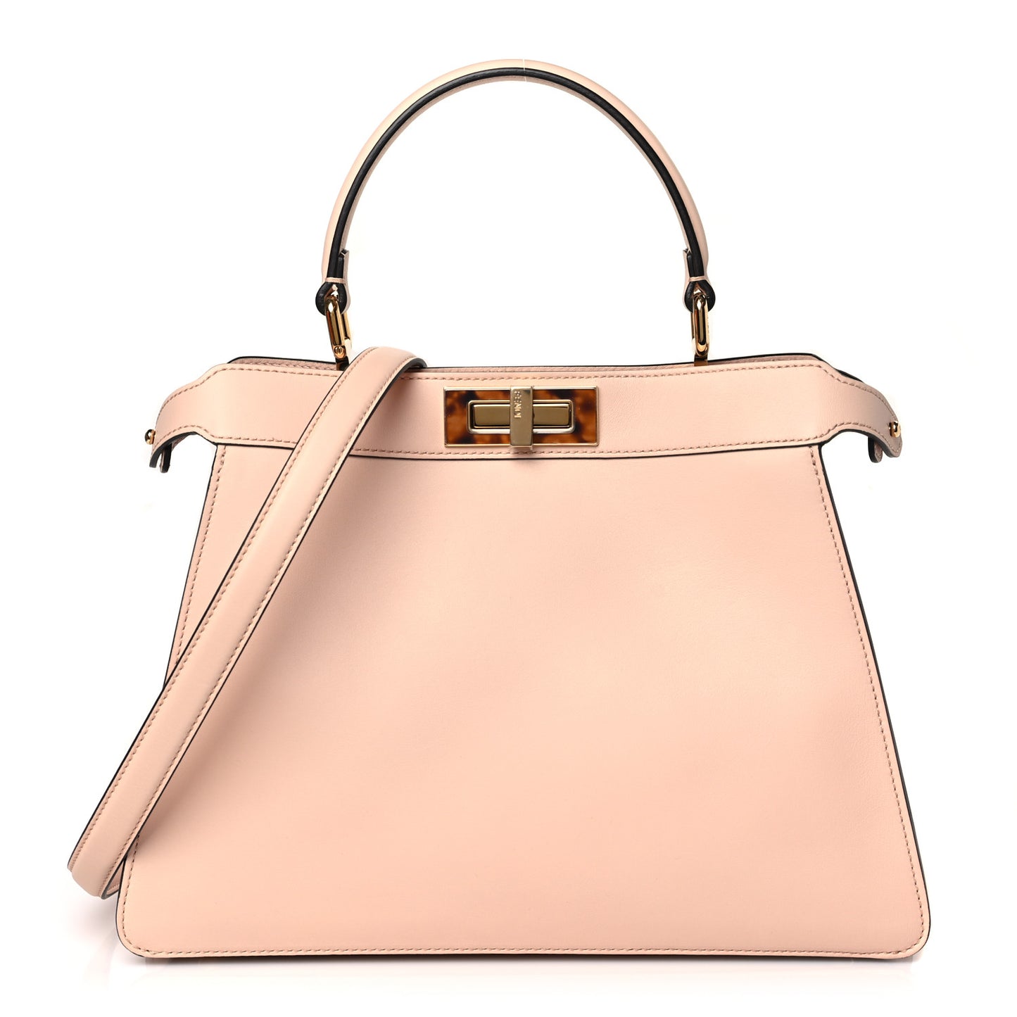 Vitello Seta Shiny Nappa Plexiglass Medium Peekaboo I SEE U Satchel Light Rose