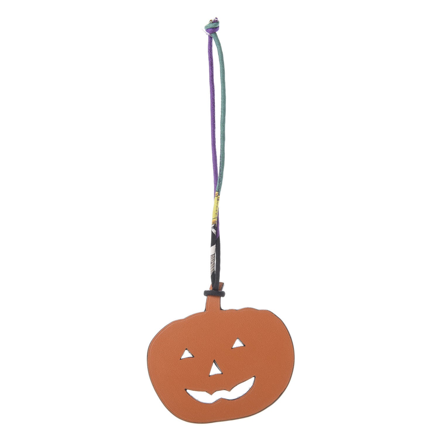 Hermes Togo Swift Petit H Pumpkin Bag Charm Ciel Orange 1 of 3