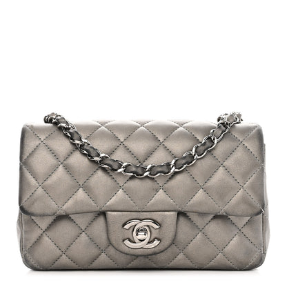 Chanel Metallic Calfskin Quilted Mini Rectangular Flap Ruthenium 1 of 14