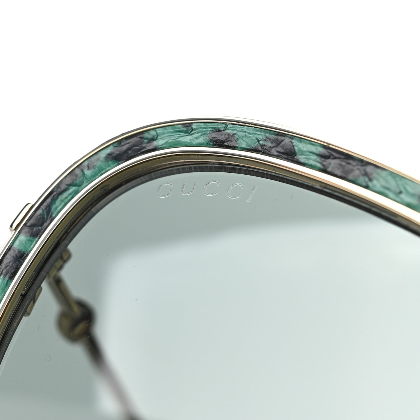 Snakeskin Print Metal Aviator Sunglasses GG0062S Multicolor
