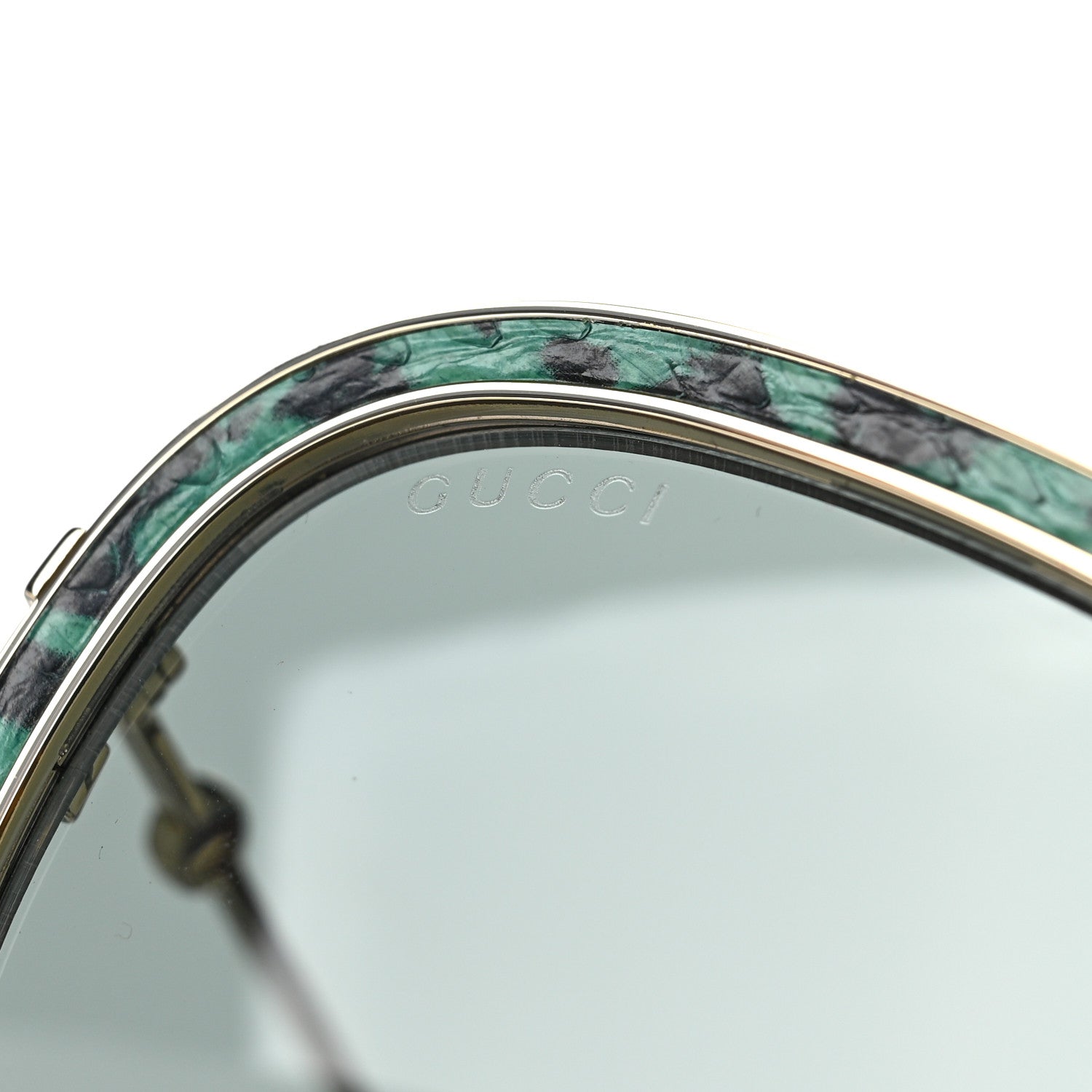 Gucci Snakeskin Print Metal Aviator Sunglasses GG0062S Multicolor 7 of 8