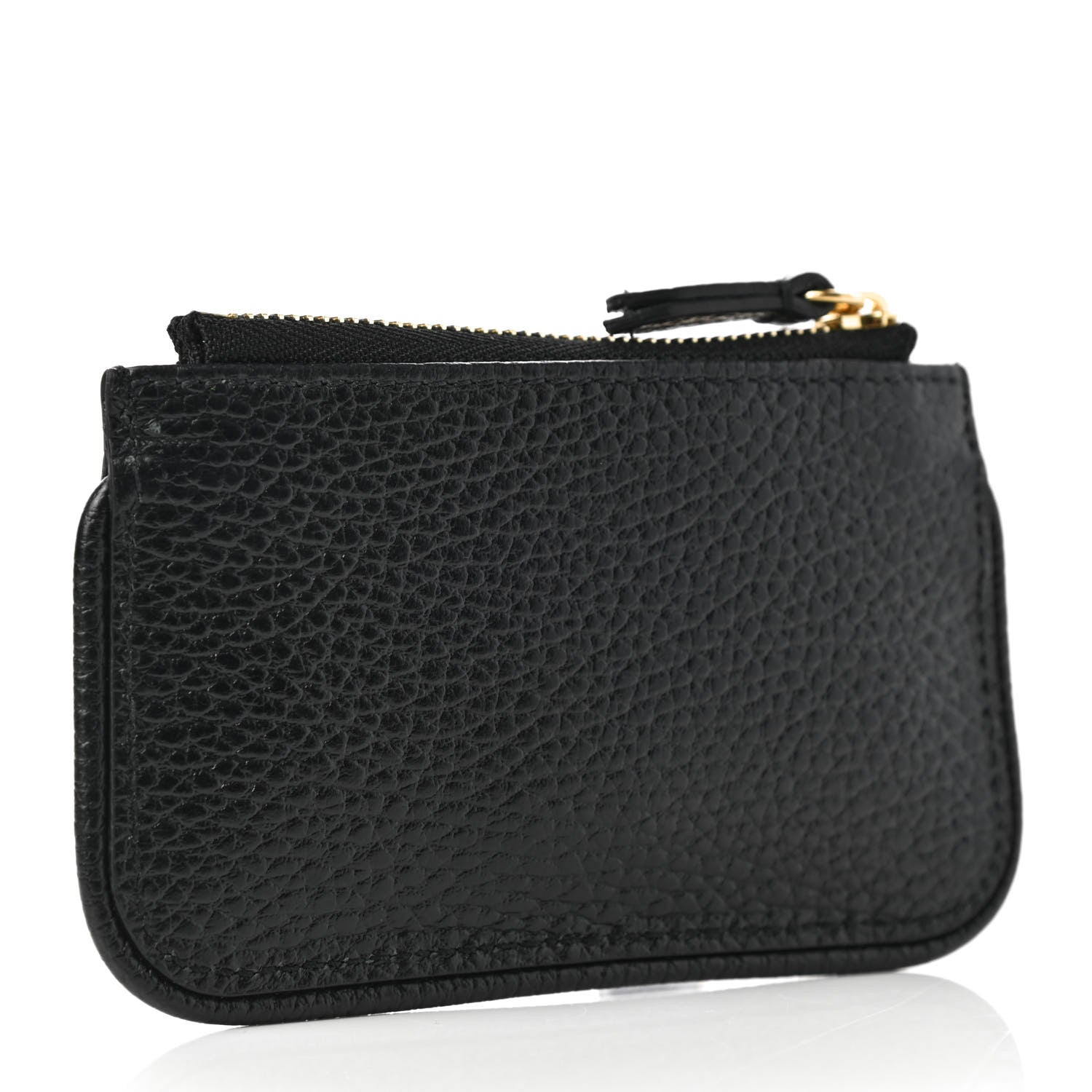 Gucci Pebbled Calfskin GG Marmont Key Case Card Holder Black 2 of 6