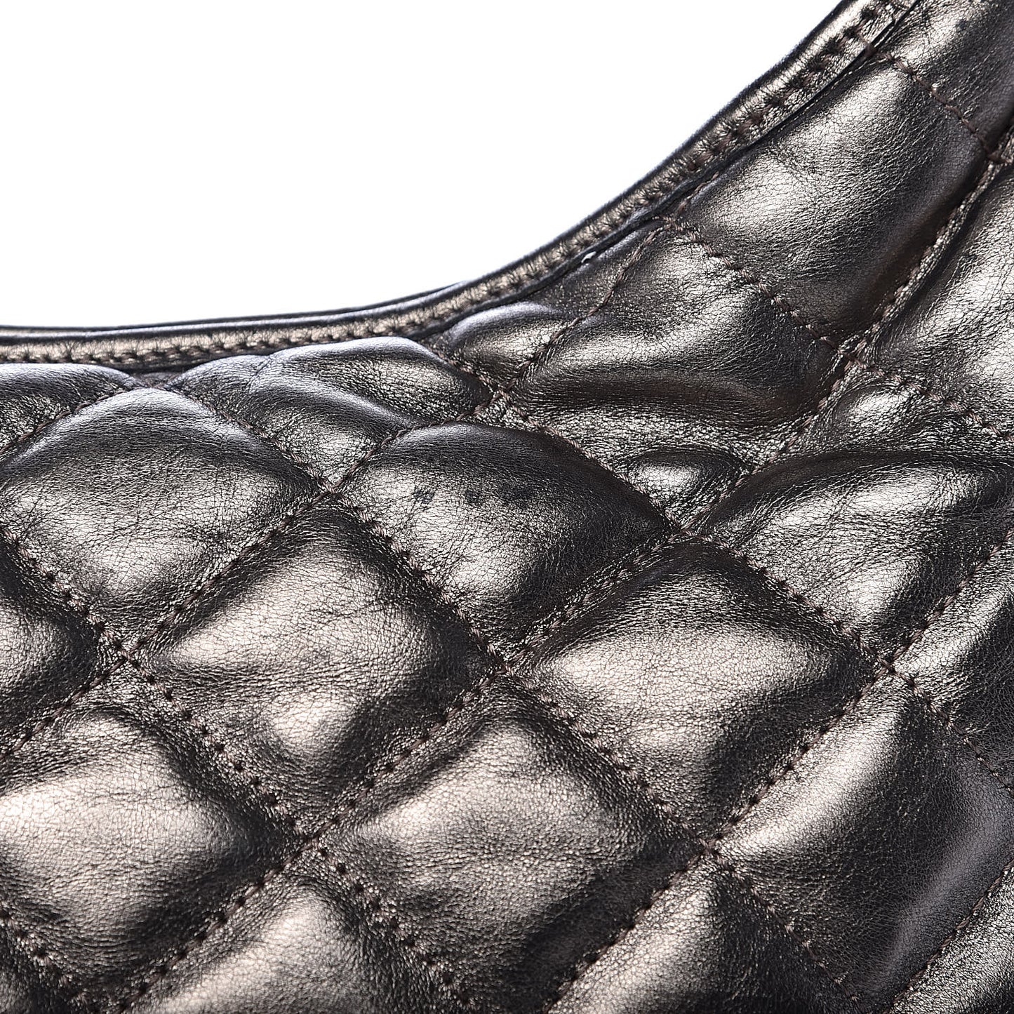 Metallic Calfskin Quilted Hoxton Hobo Nickel