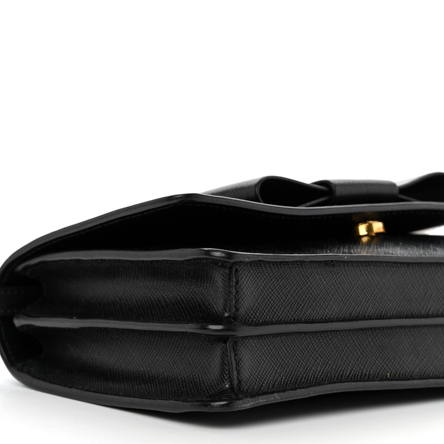 Prada Saffiano Lux Bow Crossbody Bag Black 9 of 10