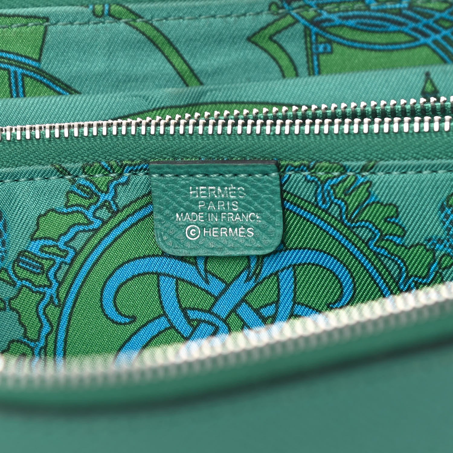 Hermes Epsom Silk'In Wallet Vert Vertigo 6 of 13