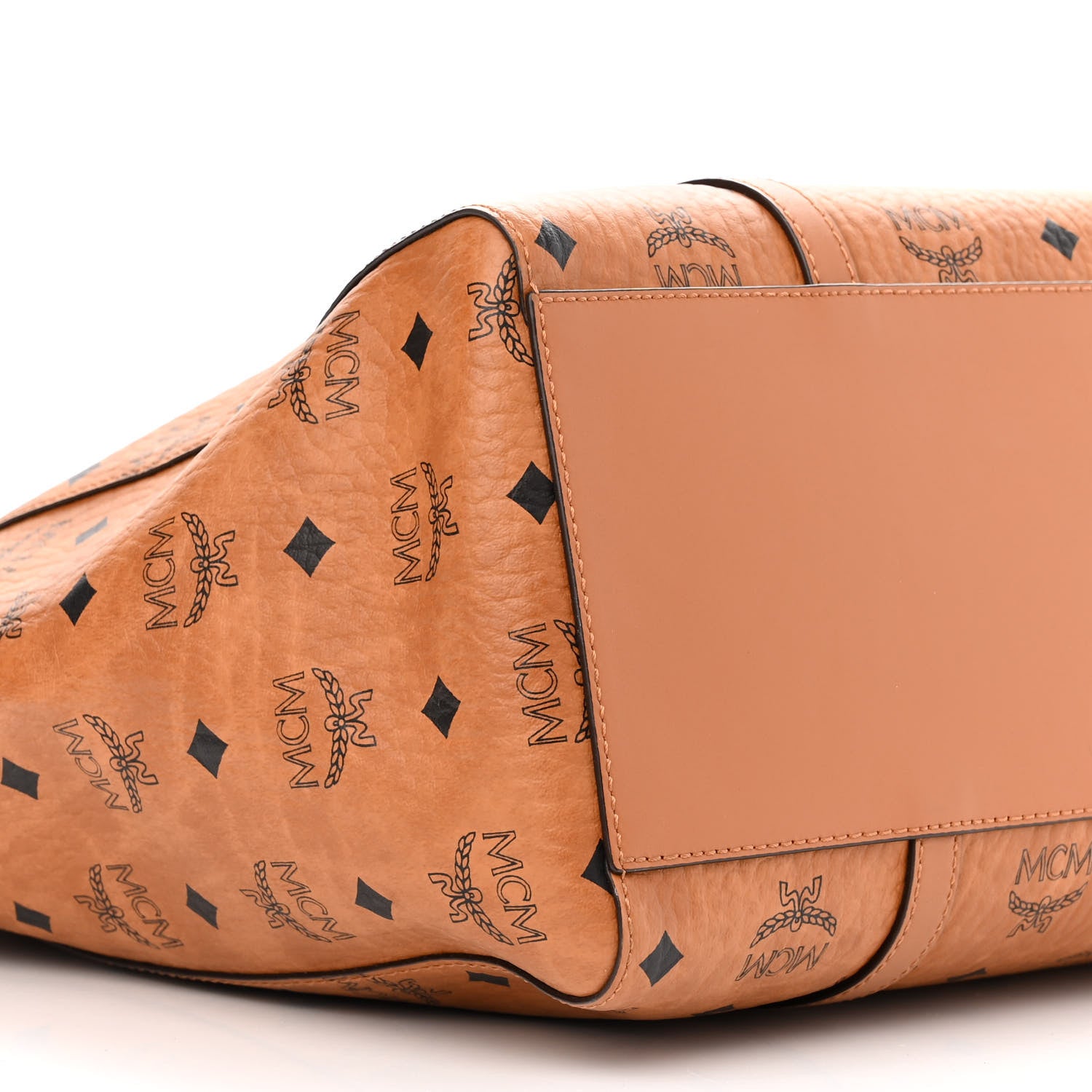 MCM Visetos Toni Shopper Tote Cognac 9 of 10