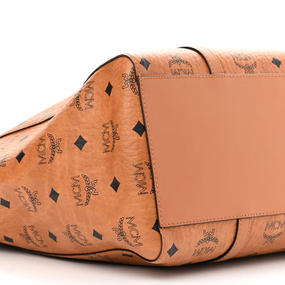 MCM Visetos Toni Shopper Tote Cognac 9 of 10