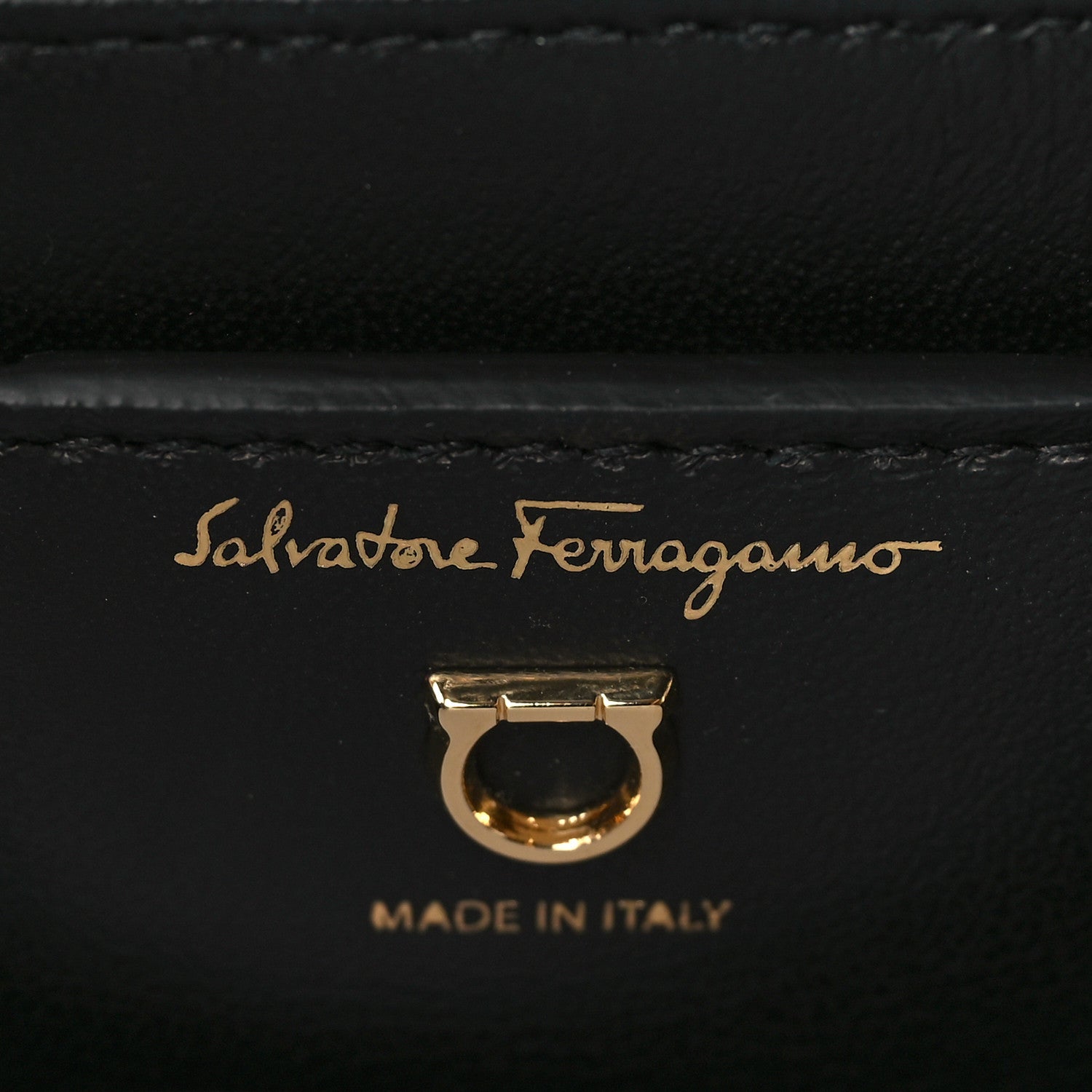 Salvatore Ferragamo Calfskin Glam Shoulder Bag Black 5 of 7
