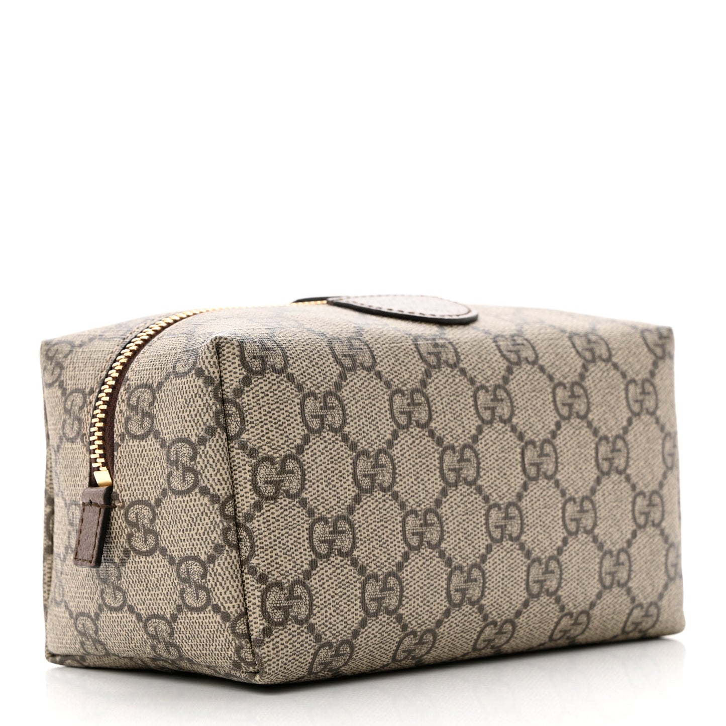 Soft GG Supreme Monogram Calfskin Medium Ophidia Cosmetic Case Beige Ebony New Acero