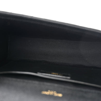 Saint Laurent Grain De Poudre Textured Mixed Matelasse Triquilt Medium Monogram Satchel Black 5 of 10