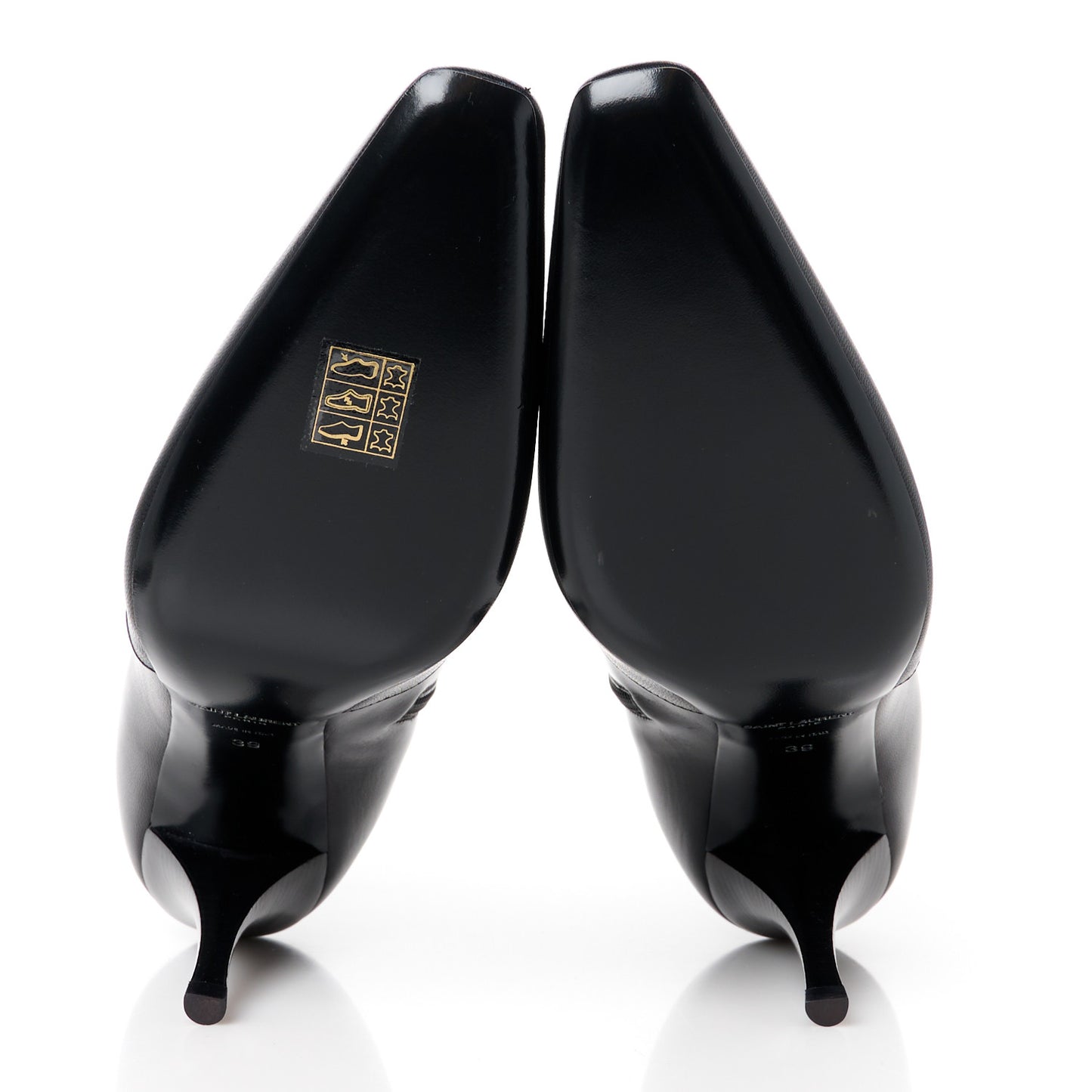 Goatskin Crystal Buckle Claude 90 Ankle Booties 39 Black