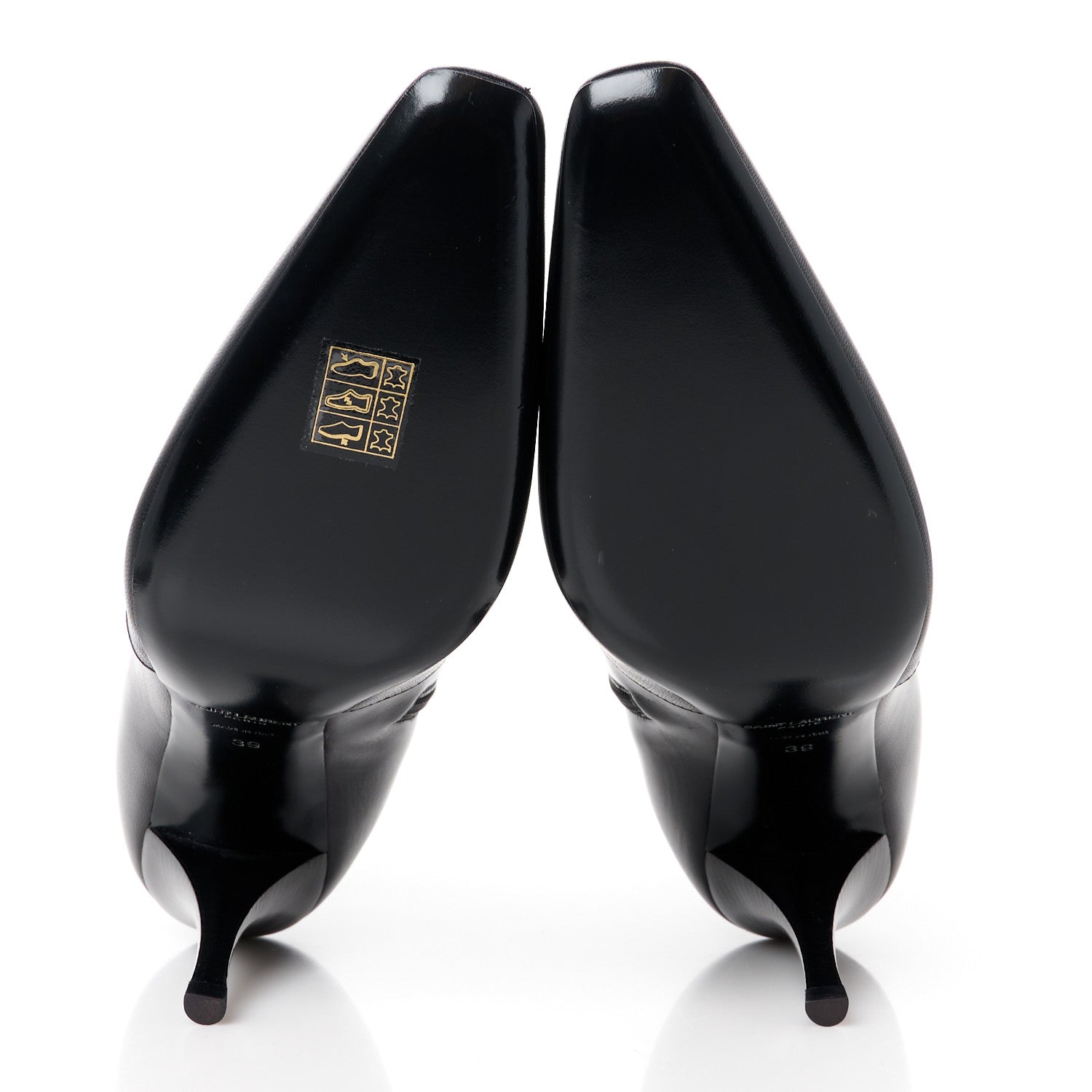 Saint Laurent Goatskin Crystal Buckle Claude 90 Ankle Booties 39 Black 5 of 10