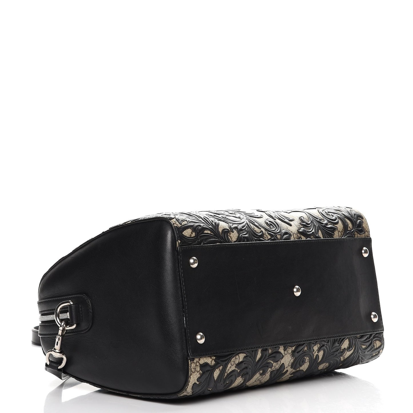 GG Supreme Monogram Arabesque Medium Boston Black