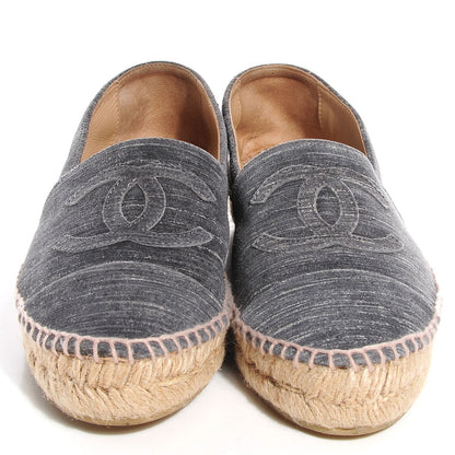 Chanel Striated Suede Espadrilles Dark Grey 37 8 of 16