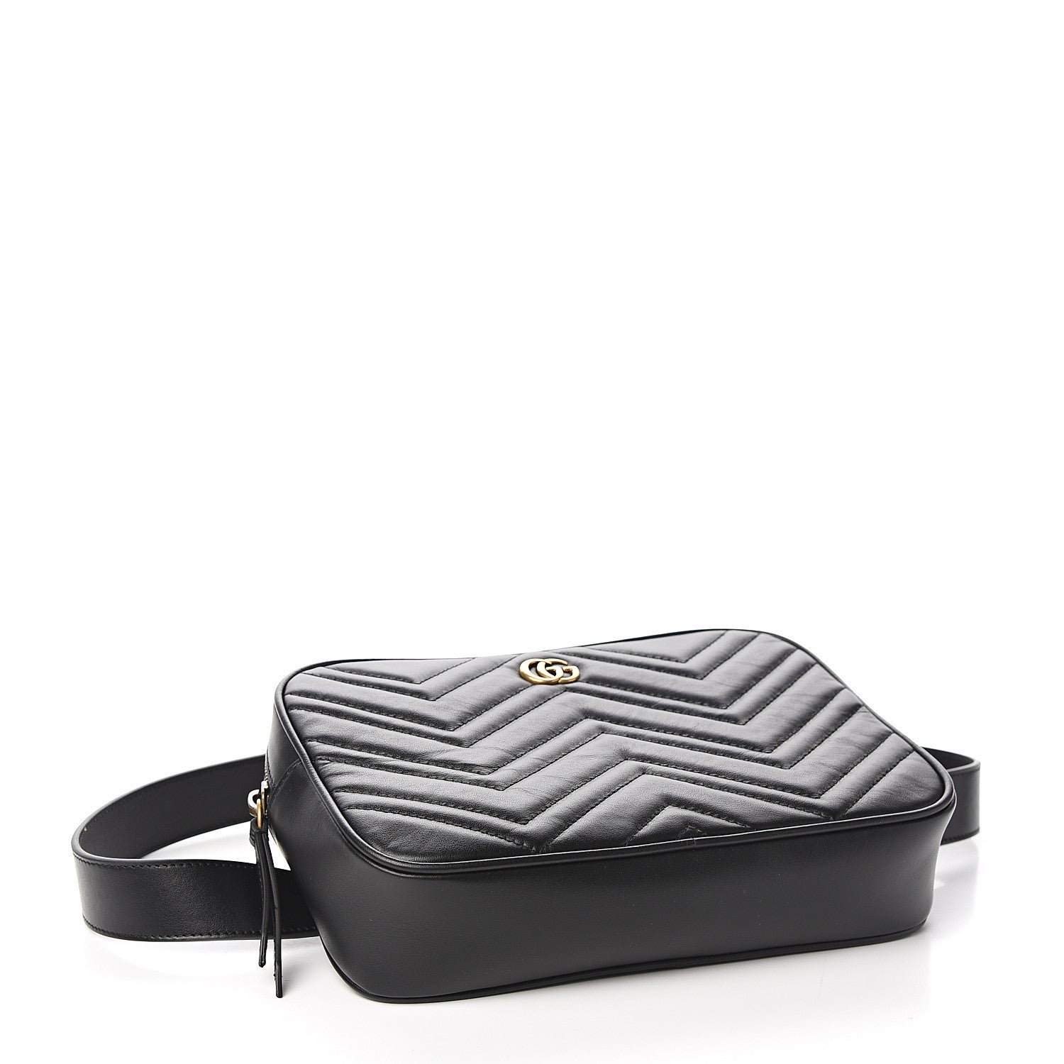 Gucci Calfskin Matelasse Mens GG Marmont Belt Bag 90 36 Black 3 of 9