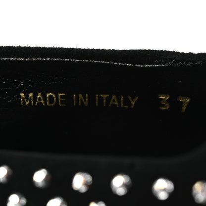 Prada Suede Crystal Studded Ballerina Flats 37 Black 10 of 12