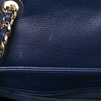 Chanel Calfskin Chevron Quilted Messenger Flap Navy 14 of 20