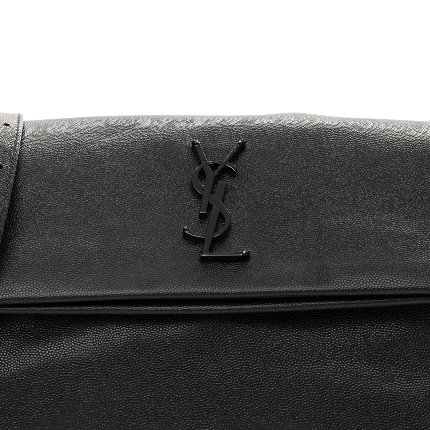 Saint Laurent Grain De Poudre Medium West Hollywood Monogram Fold-Over Black 8 of 10