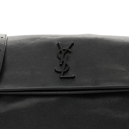 Saint Laurent Grain De Poudre Medium West Hollywood Monogram Fold-Over Black 8 of 10