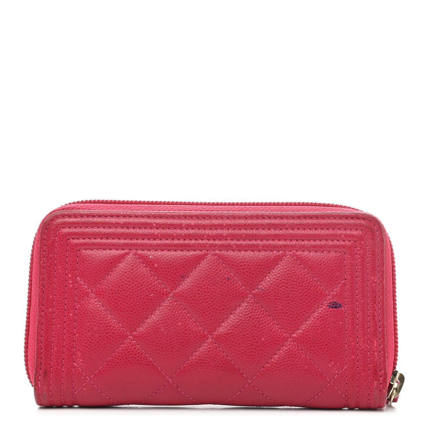 Chanel Caviar Quilted Boy Small Zip Around Wallet Pink 13 of 13