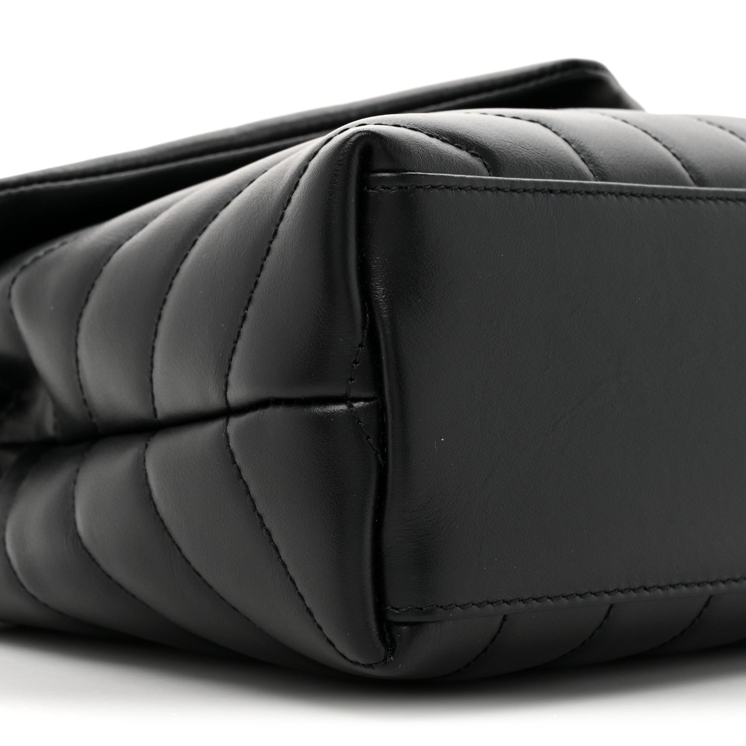 Saint Laurent Calfskin Y Quilted Monogram Small Loulou Chain Satchel Black 11 of 12