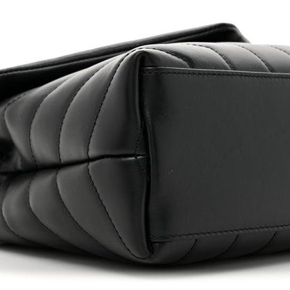 Saint Laurent Calfskin Y Quilted Monogram Small Loulou Chain Satchel Black 11 of 12