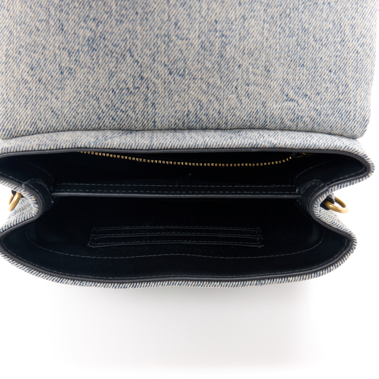 Saint Laurent Denim Y Quilted Monogram Toy Loulou Crossbody Bag Grey 5 of 14