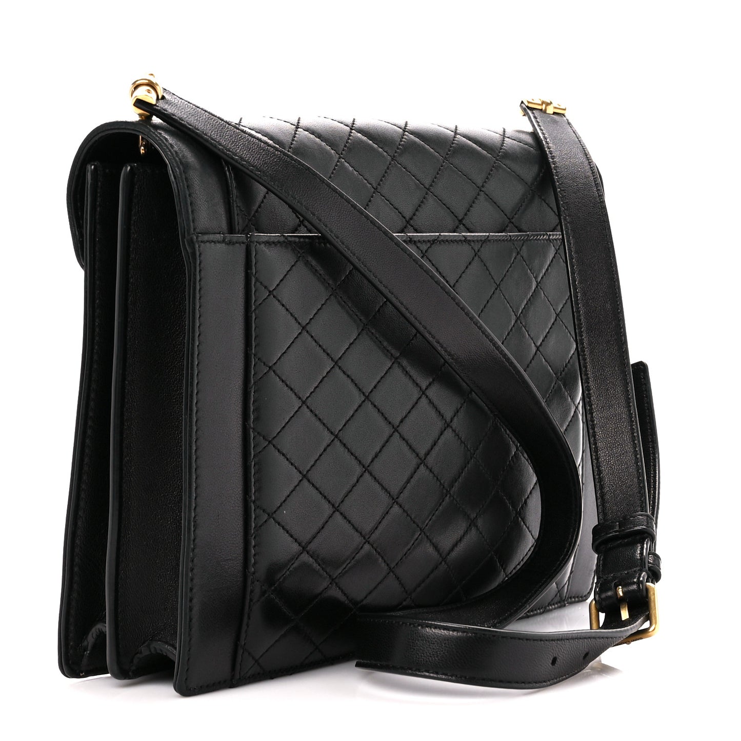 Lambskin Quilted Mini Gaby Satchel Black