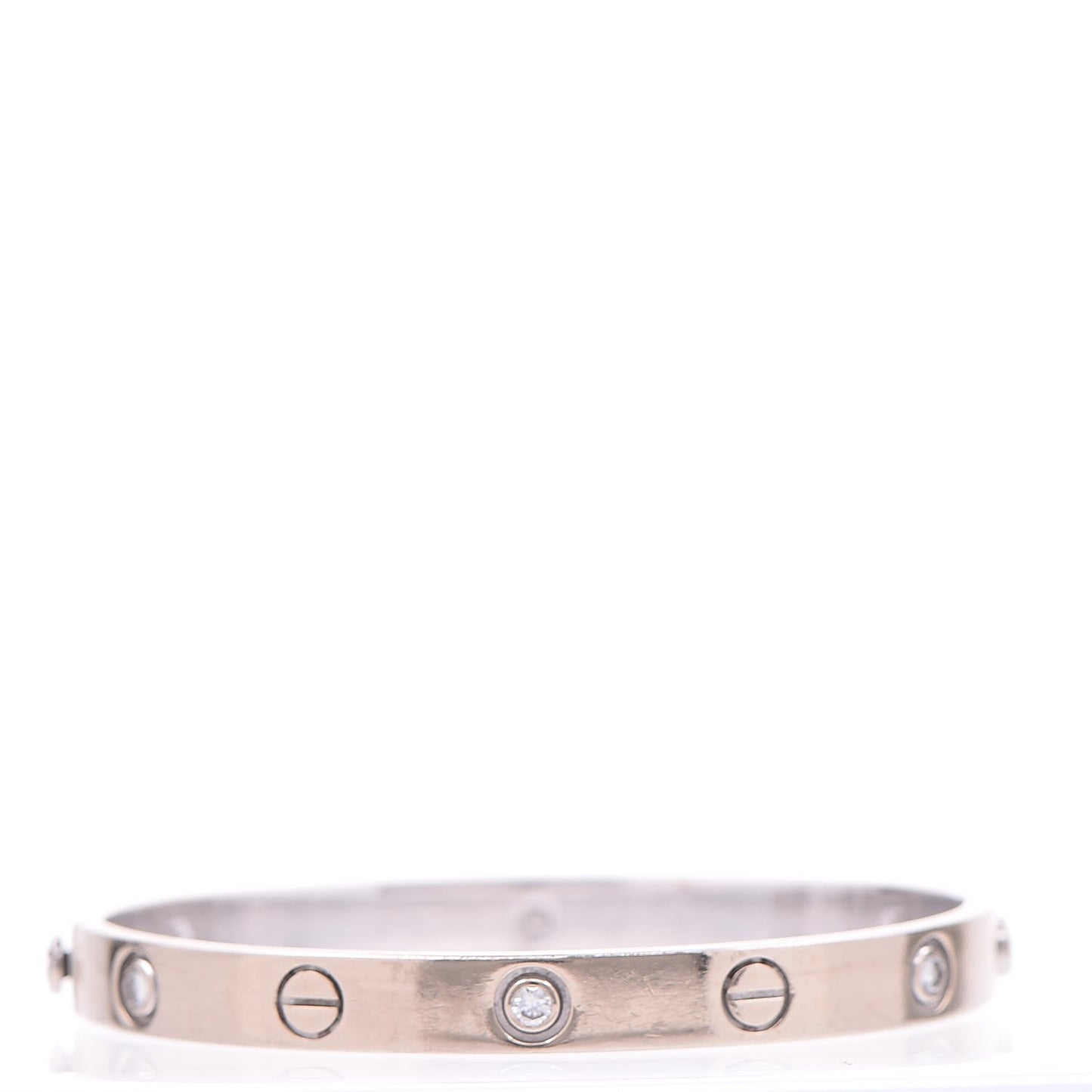 18K White Gold 6 Diamond LOVE Bracelet 16
