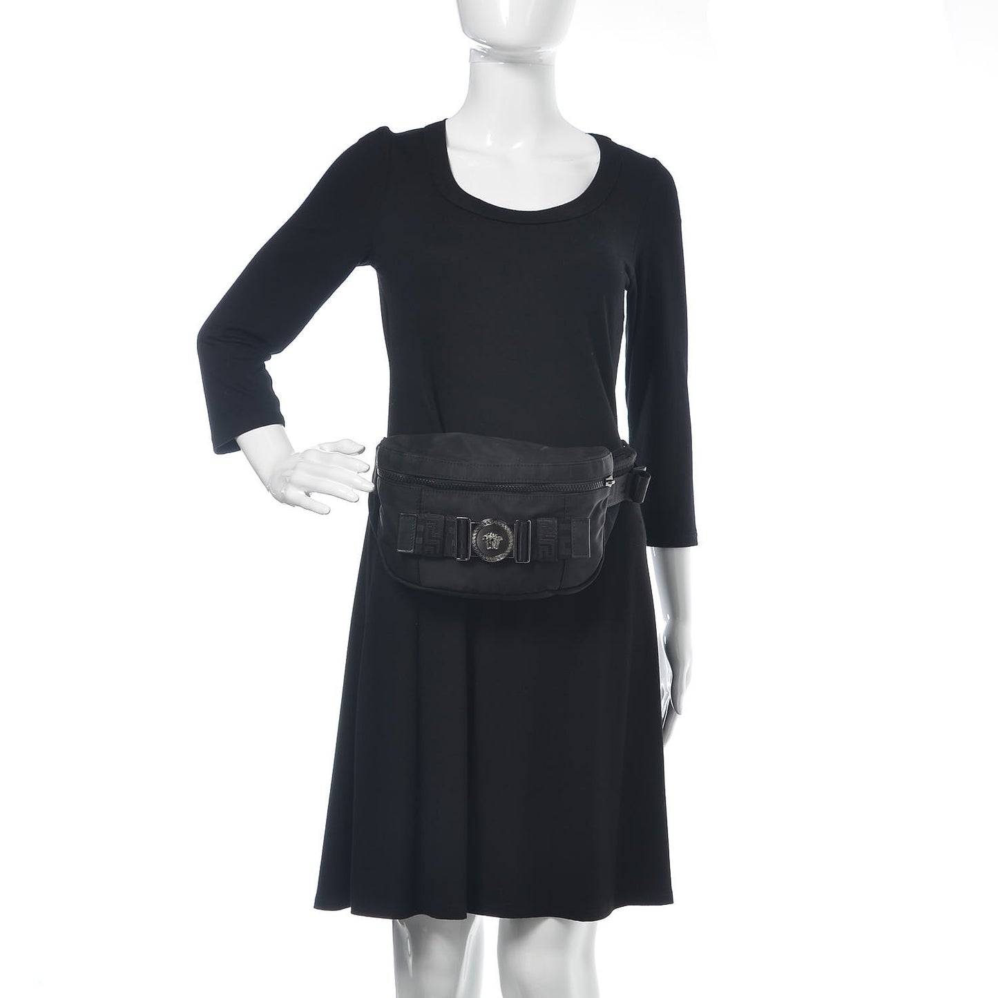 Nylon Palazzo Medusa Belt Bag Black
