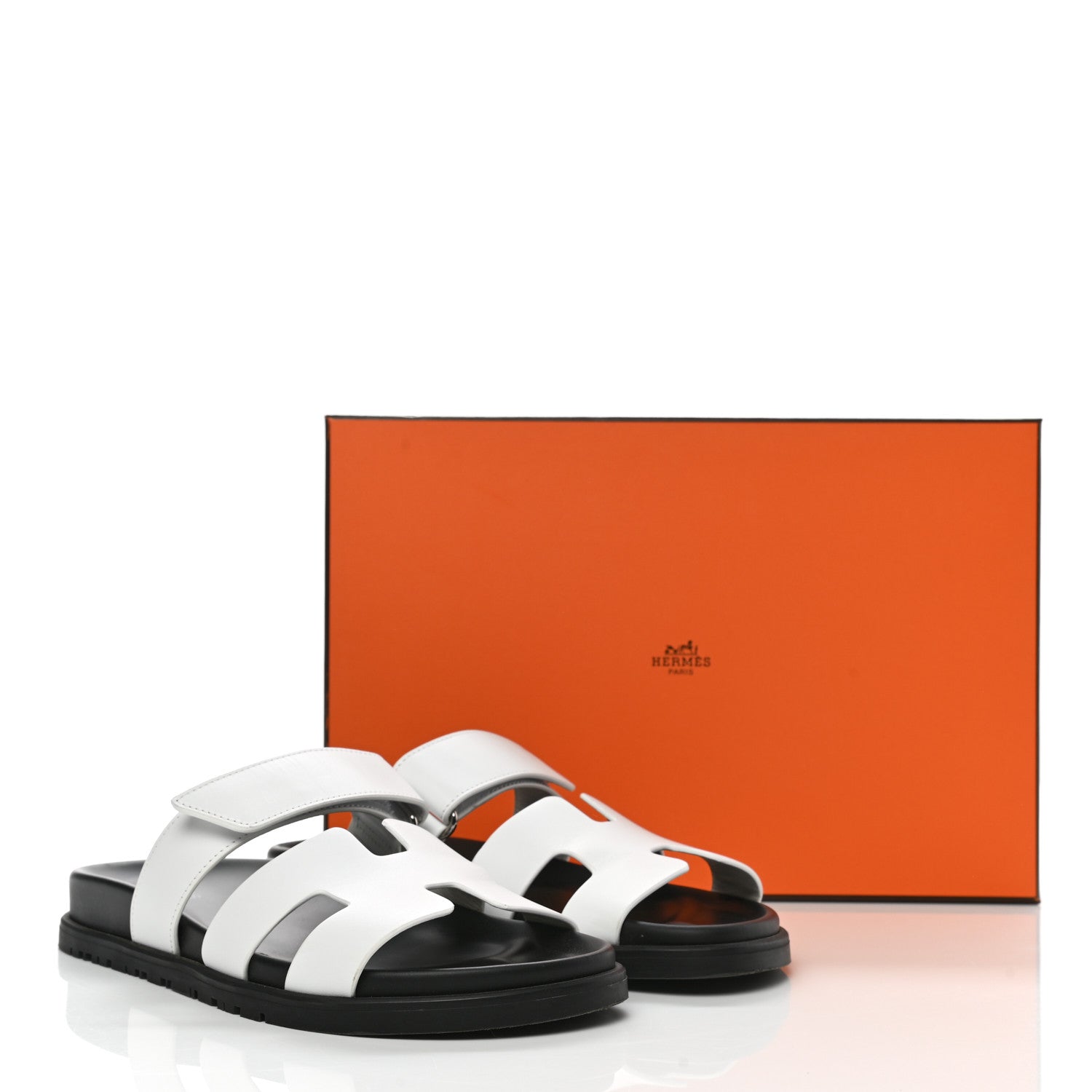 Hermes Calfskin Womens Chypre Sandals 36 White 9 of 9