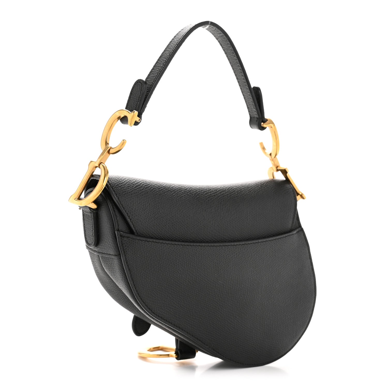 Christian Dior Grained Calfskin Mini Saddle Bag Black 3 of 14