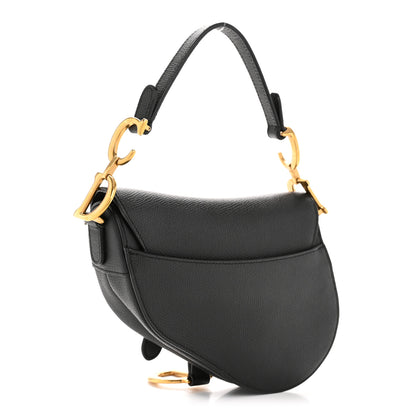 Christian Dior Grained Calfskin Mini Saddle Bag Black 3 of 14