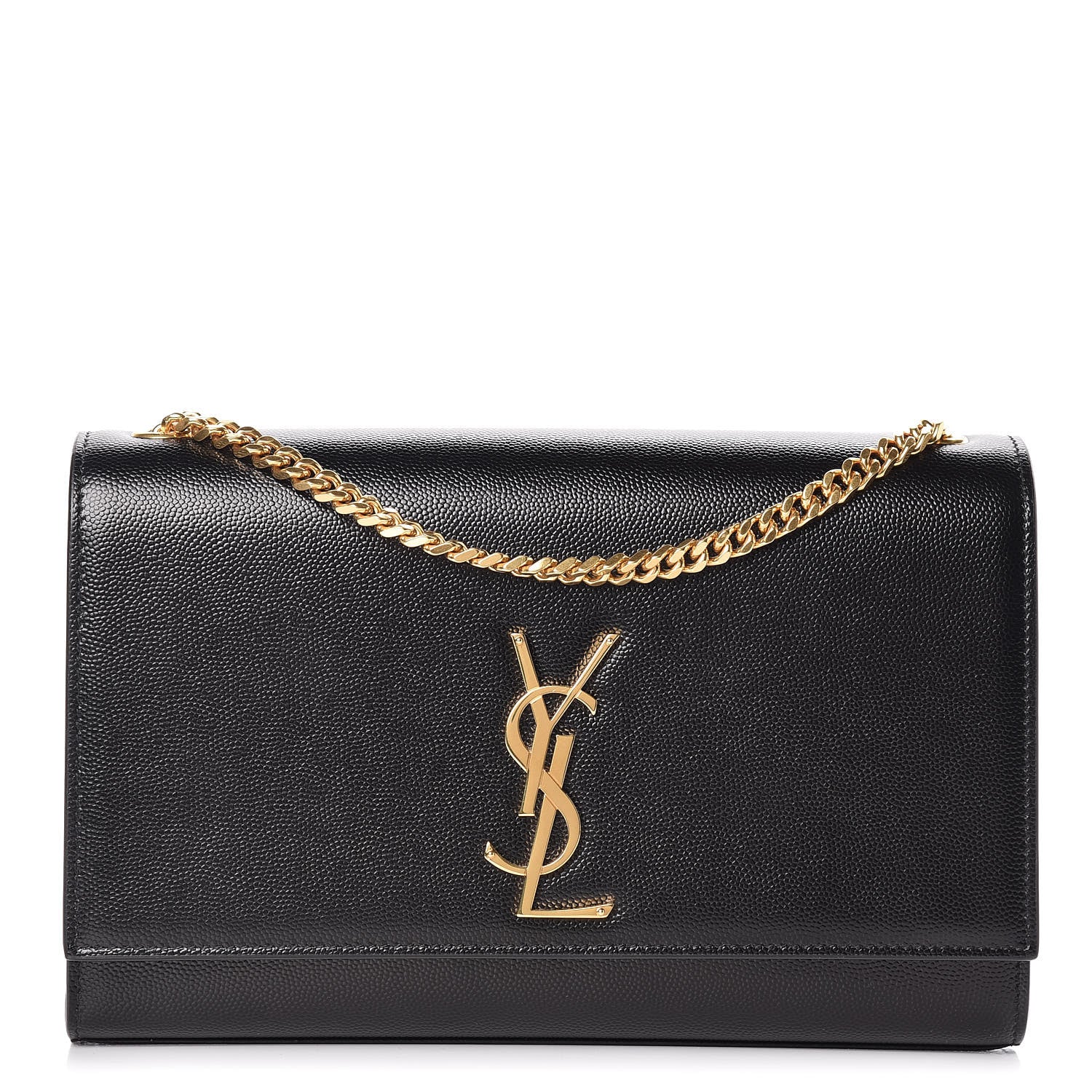 Saint Laurent Grain De Poudre Medium Classic Monogram Kate Satchel Black 1 of 10