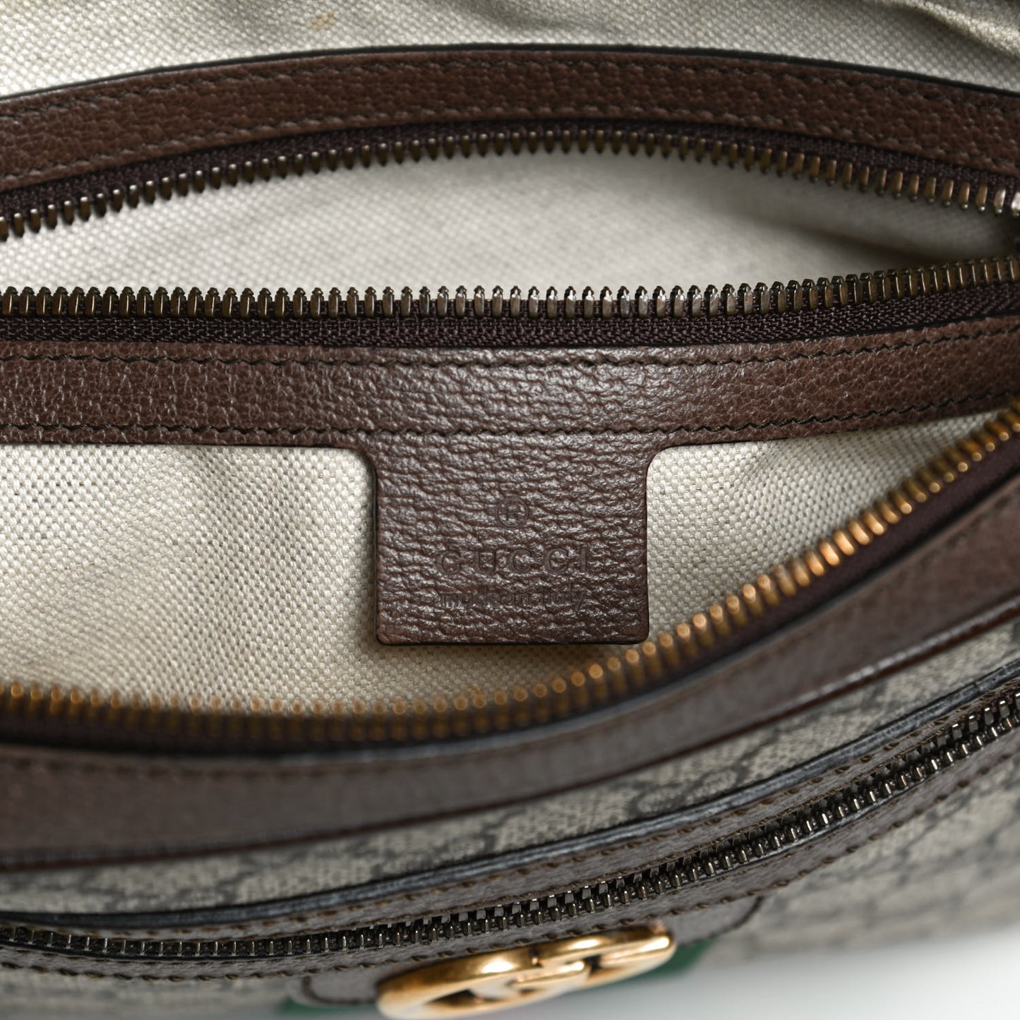 GG Supreme Monogram Web Small Ophidia Messenger Bag Brown